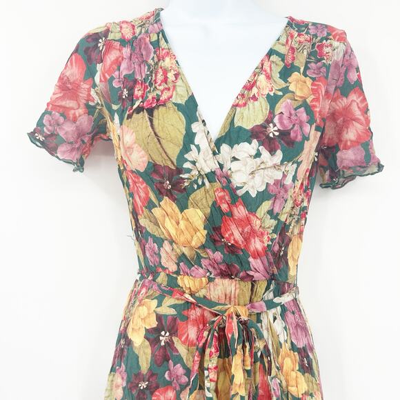 Johnny Was Jade Womens Boho Spring‎ Resortwear Strass Wrap Floral Maxi Dress XS - Picture 4 of 11